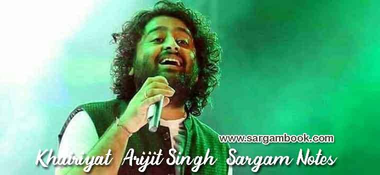 Khairiyat Sargam Notes Arijit Singh Video Tutorial Sargam Book